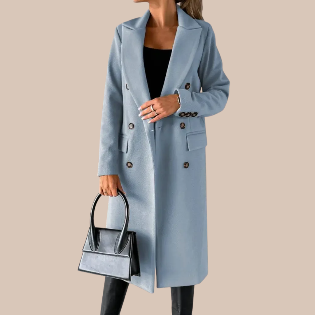 Λίλι | Κομψό Μακρύ Παλτό με Κουμπιά