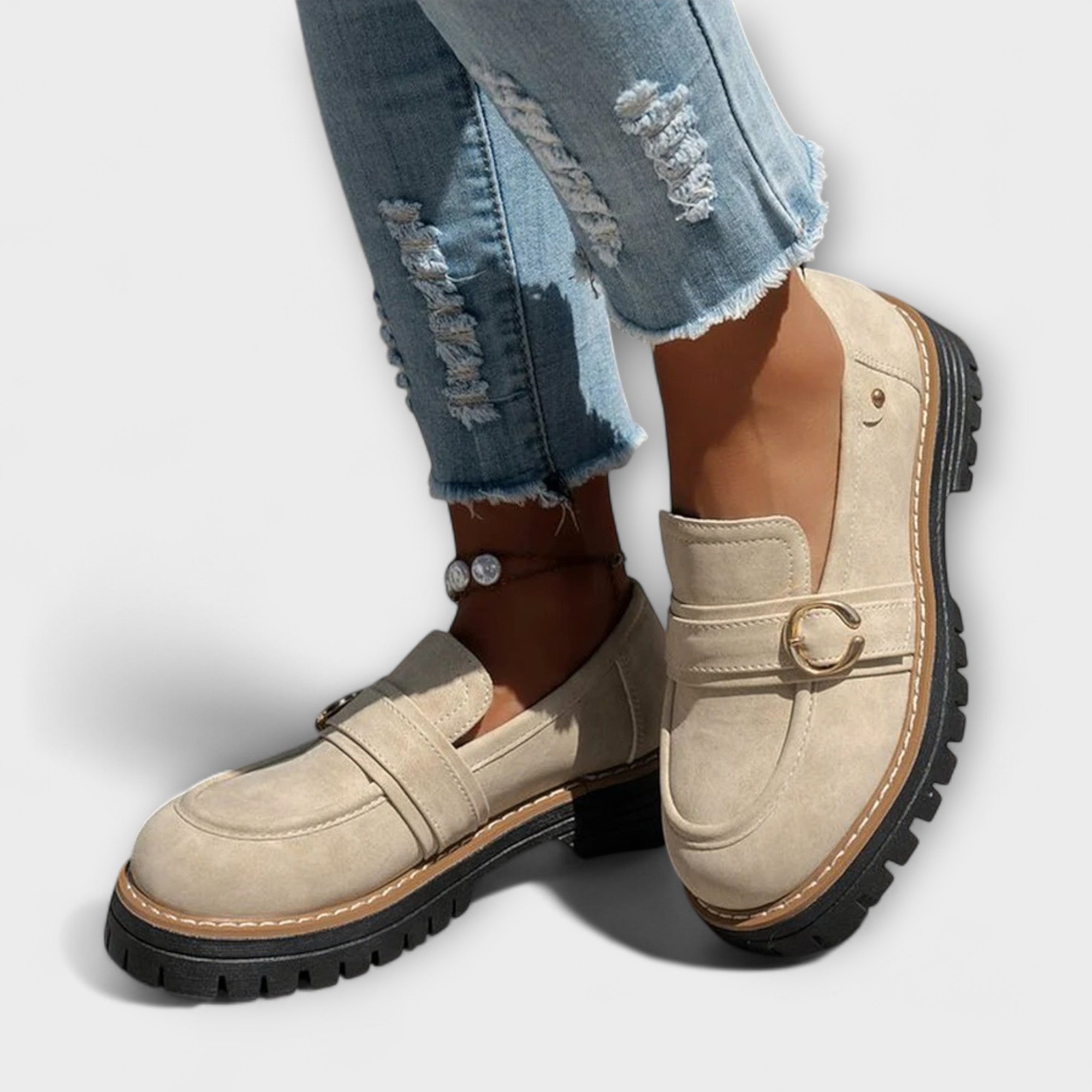 Lora™ | Καθημερινά Μοκασίνια με Στρογγυλή Μύτη