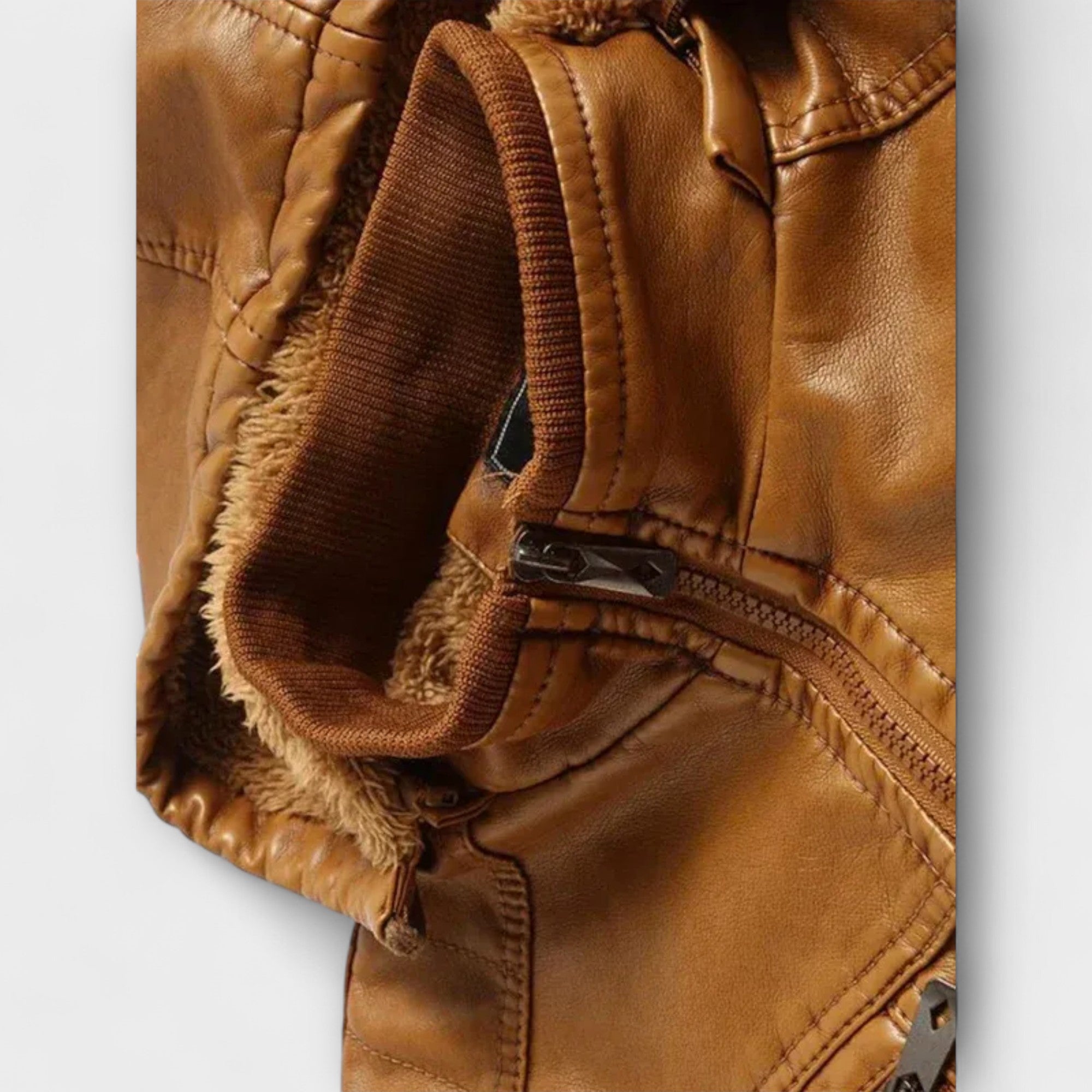 Πολυτελής Δερμάτινη Ζακέτα